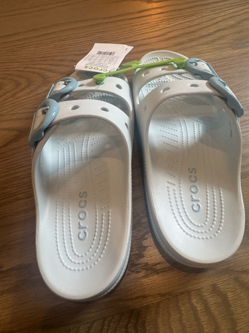 Crocs - light blue slides - NWT Women size 8 - Picture 4 of 6